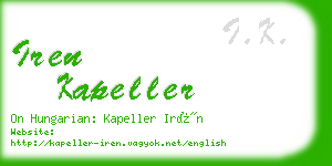 iren kapeller business card